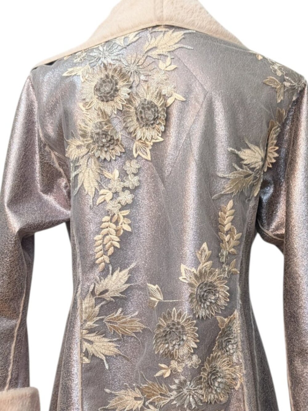 Johnny Was Biya Silver and Cream Floral Jacket